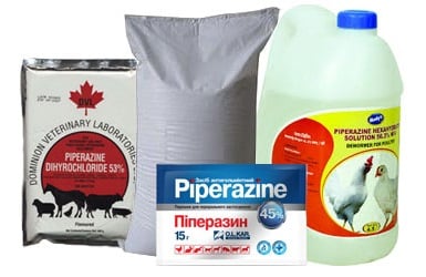 Пиперазин: инструкция по применению в ветеринарии