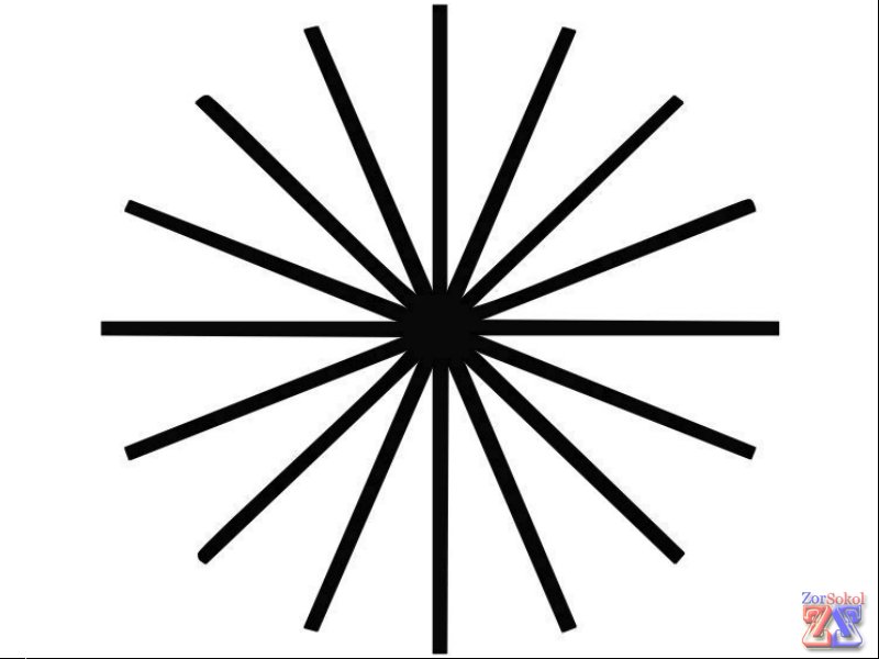 Рисунок, позволяющий выявить наличие астигматической рефракции Рисунок, позволяющий выявить наличие астигматической рефракции