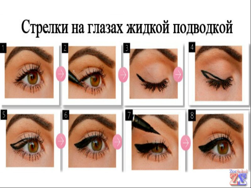 Стрелочки с помощью жидкой подводки Стрелочки с помощью жидкой подводки